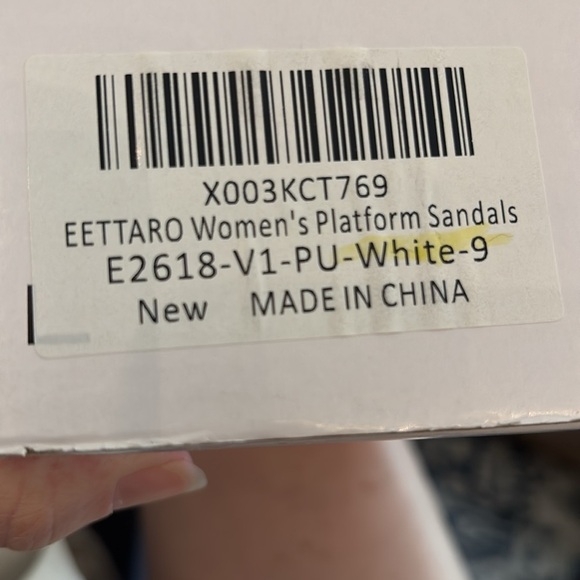 Eettaro White Platform Sandals Size 9 - Picture 7 of 7